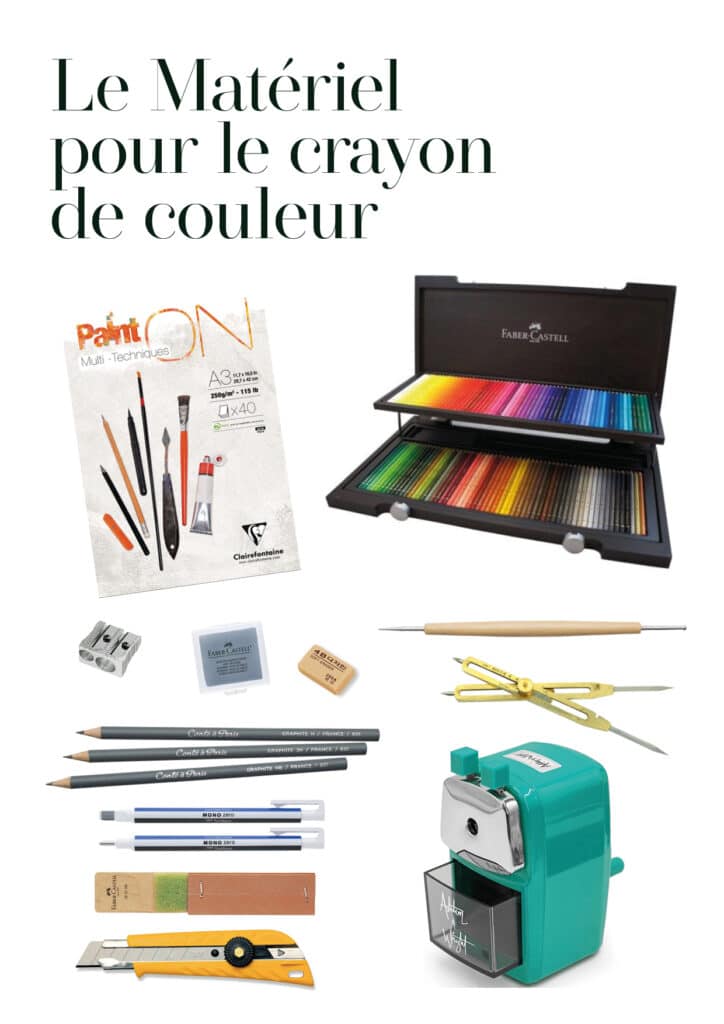 liste du matériel pour les cours d'illustration botanique aux crayons de couleur